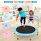 Foldable 36 Inch Trampoline for Kids with Anti-Slip Foot Pads and Handrail